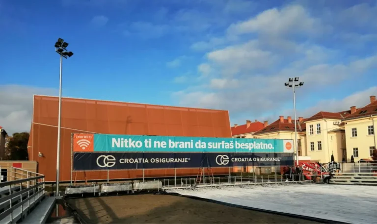 Frontlit mesh cerada s tiskom za vanjsko oglašavanje na sportskim i javnim događanjima