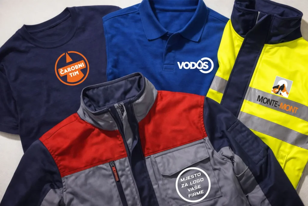 Otiskana radna odjeća složena u uredne redove